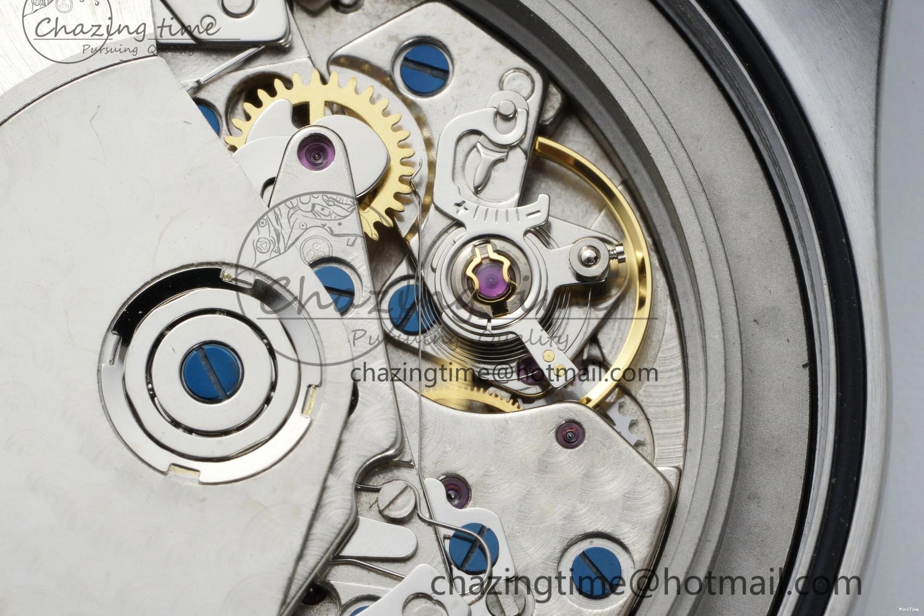 MIROTIME 0423 Pilot Chrono SS AZF 1:1 Best Edition Blue Dial on Brown Leather Strap A TimelessDesign 7060